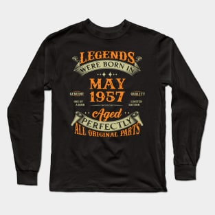 66th Birthday Gift Legends Born In May 1957 66 Years Old Long Sleeve T-Shirt